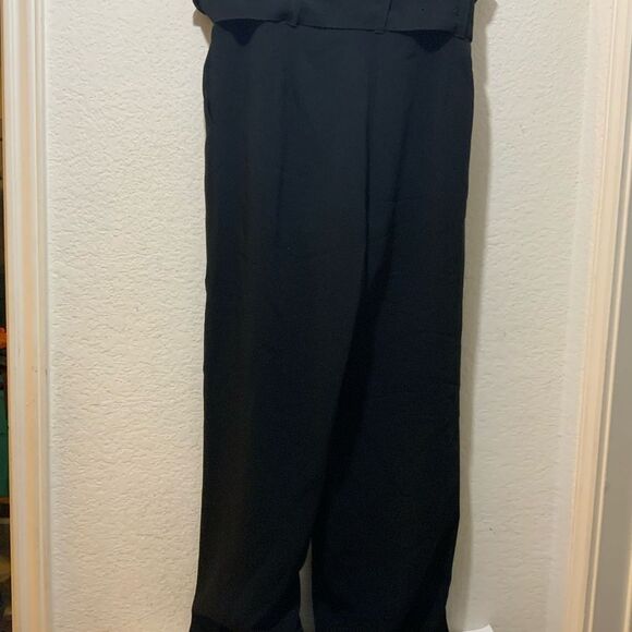 NWOT Cinq à Sept Black Belted Overlay Wide Leg Pants size 2 - Picture 4 of 7